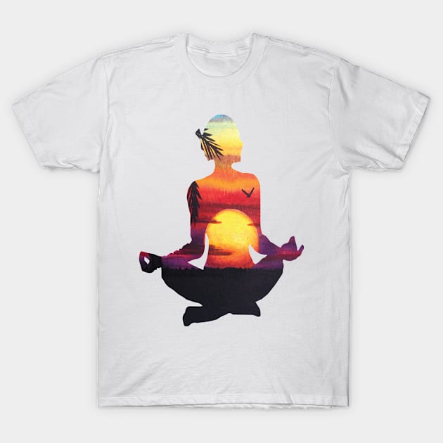 Namaste - Yoga Pose - Meditation T-Shirt by Dezine